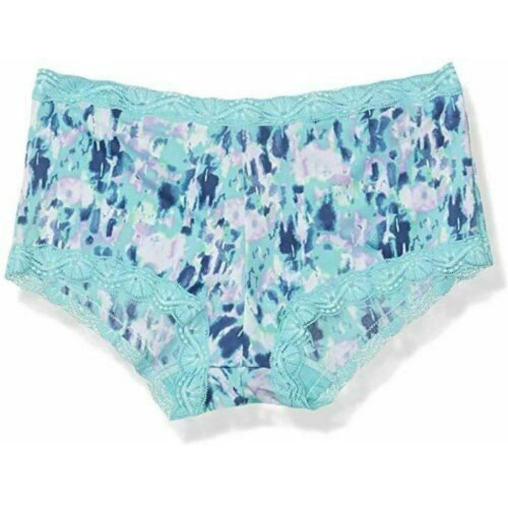 Maidenform NWT Watercolor Camo One Fab Fit Microfiber Lace Trim Boyshort 40760